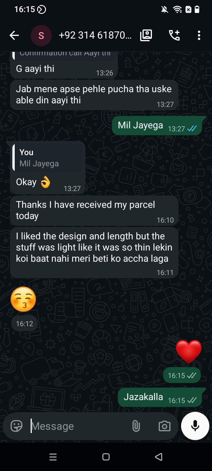Customer review screenshot