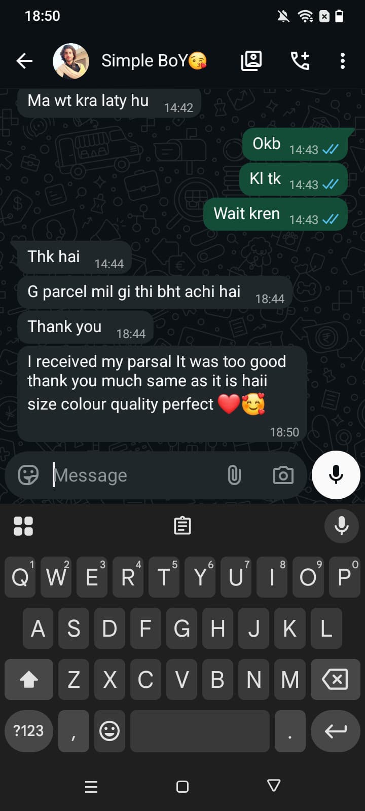 Customer review screenshot
