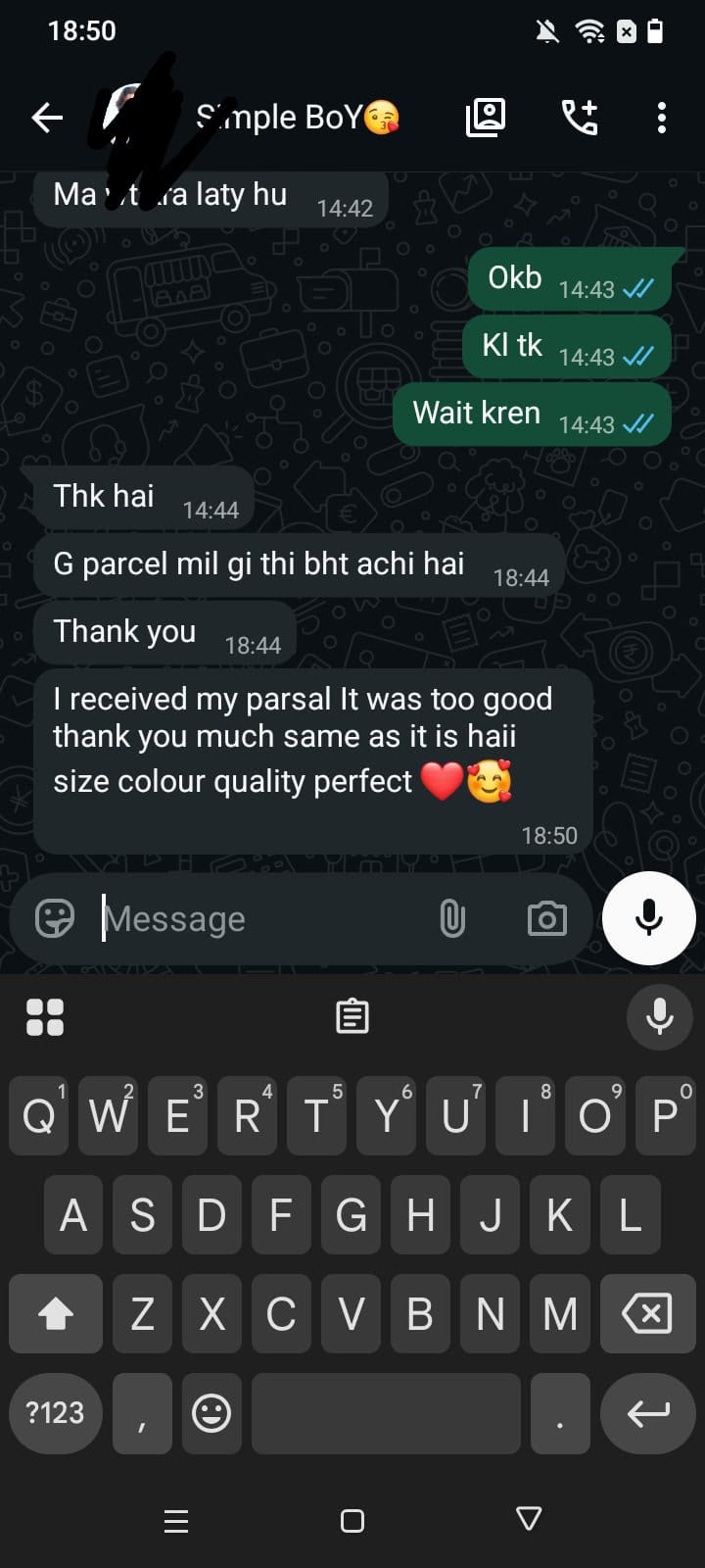 Customer review screenshot